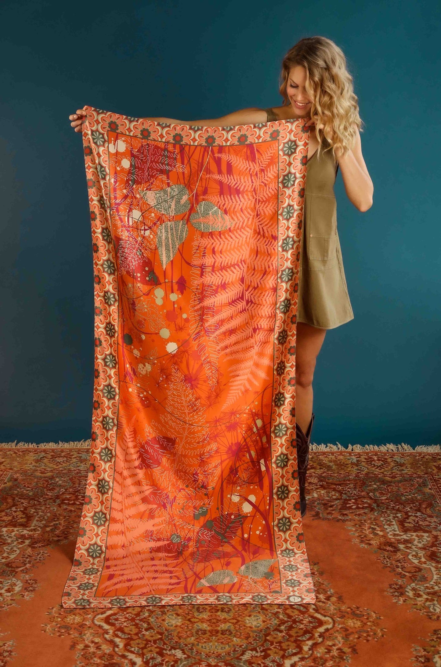 Freehand Forest Satin Print Scarf