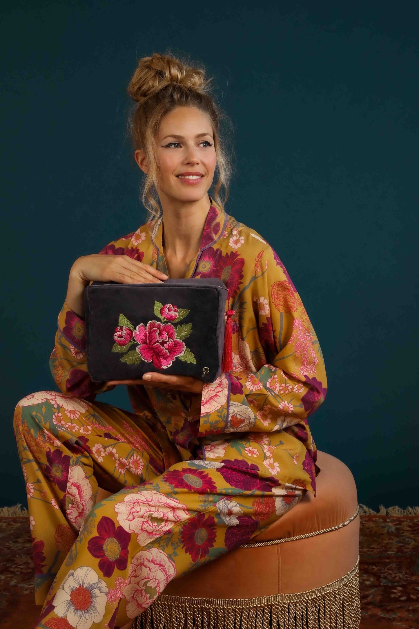 Painted Peony Wash Bag