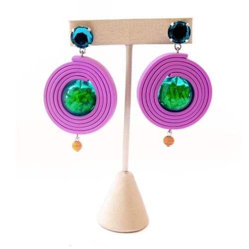 Confetti and Rubber Ring Earring