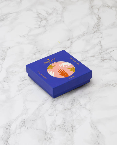 Blue box of coasters