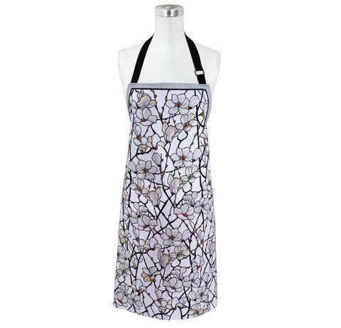 An apron with the design of Louis C. Tiffany Magnolia.