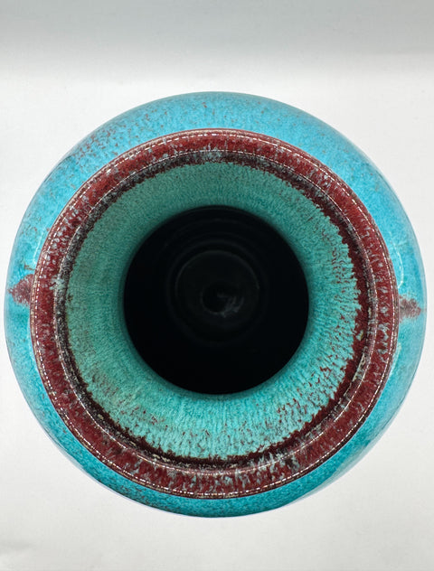 Two Handled Vase in Chinese Blue