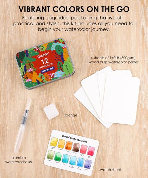 Watercolor Coloring Club Box Landscape