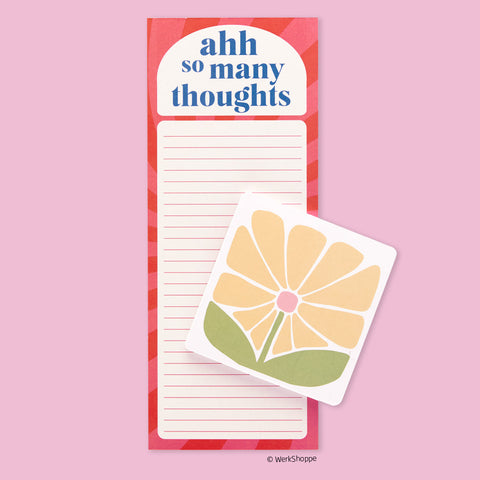 Too Many Thoughts Magnetic List Pad Set of 2