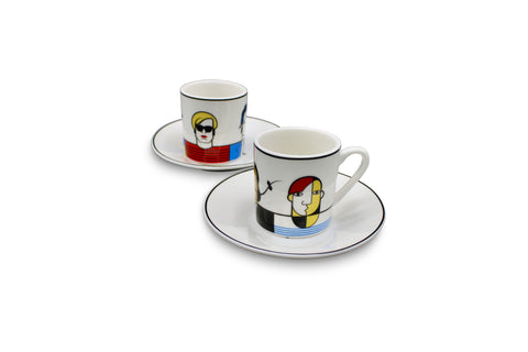 Great Modern Artist Porcelain Espresso Set