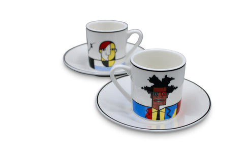 Great Modern Artist Porcelain Espresso Set