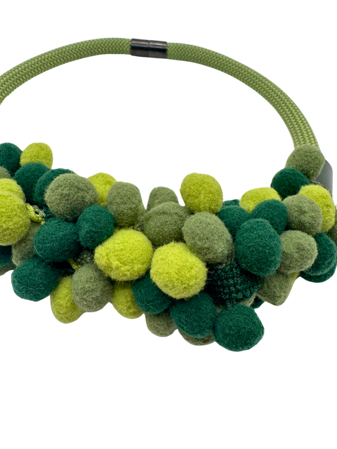Pom Pom Necklace Green - Mint Museum Store