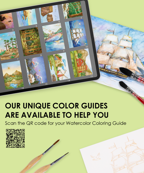 Watercolor Coloring Club Box Landscape