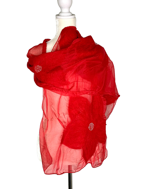 Red Spring Flower Scarf