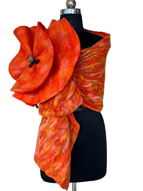 Poppy Scarf in the spirit of Georgia O'Keeffe