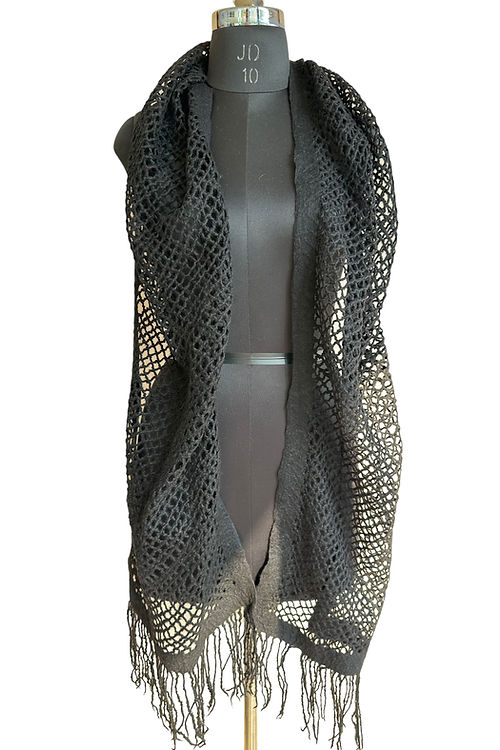 Black Felt Weave Scarf