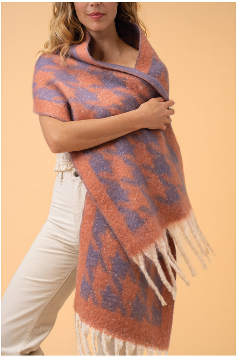 Harper Cosy Scarf Coral/Lavender