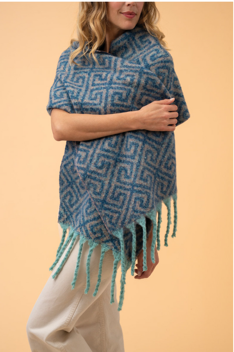 Athena Cosy Scarf Denim/Taupe