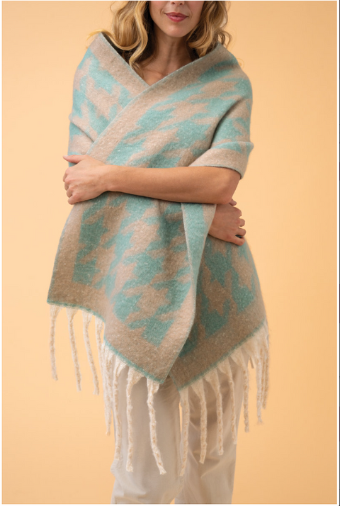 Harper Cosy Scarf Aqua/Taupe