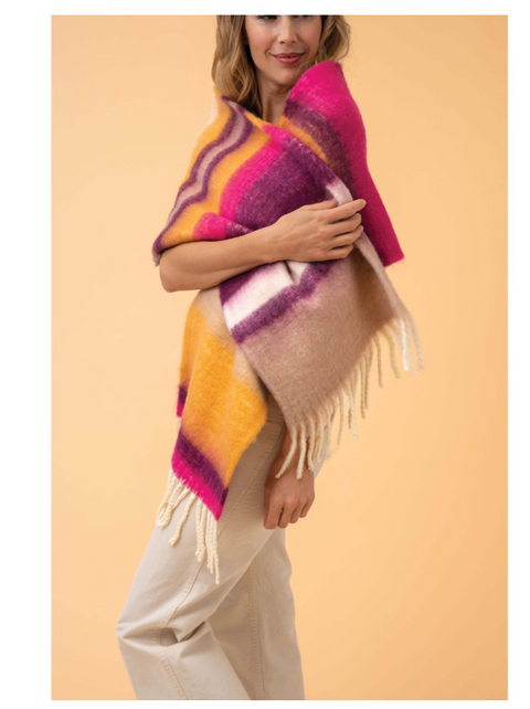 Murphy Cosy Scarf Damson/Mustard