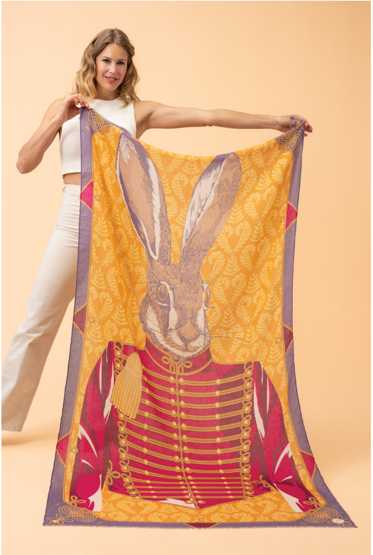 Regal Hare Print Scarf – Mint Museum Store