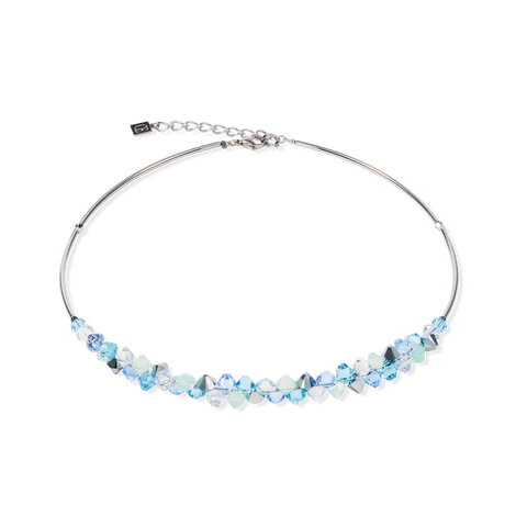 Dancing Crystal Necklace Blue Aqua