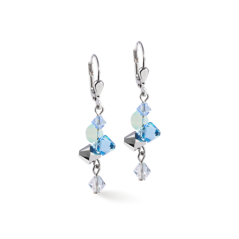 Dancing Crystal Earrings Blue Aqua