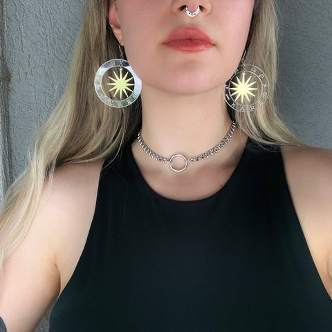 Phantom Zodiac Hoop Earrings