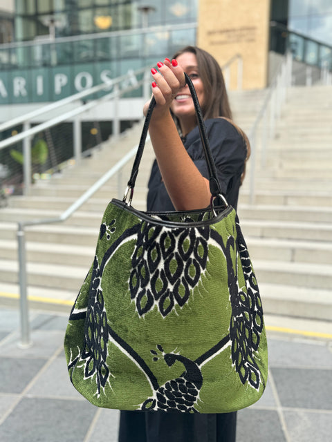 Emma Tasseled Peacock Carpet Bag