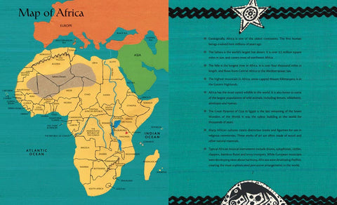 Map of Africa with text on a blue background