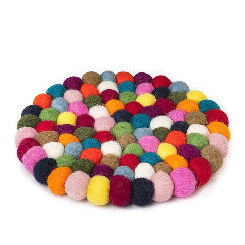 Felt Ball Trivet Multi-8"D