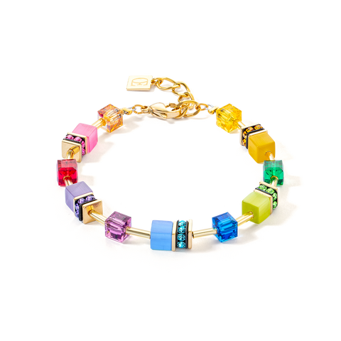 GeoCUBE Iconic Layer bracelet gold-rainbow