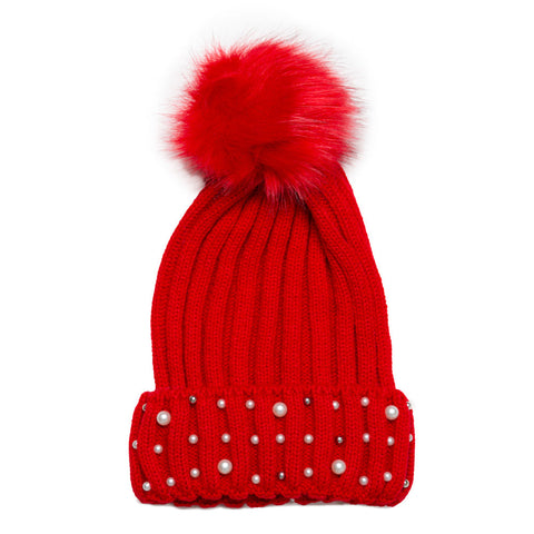 Arden Hat Red with Pearl Detailing