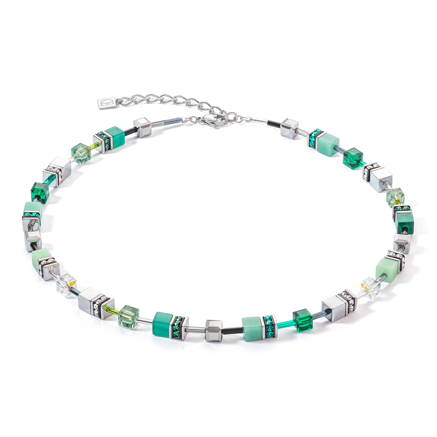 Iconic Cube Necklace Double Teal and Silver – Mint Museum Store