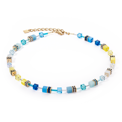 GeoCUBE Iconic Necklace Turquoise-Yellow