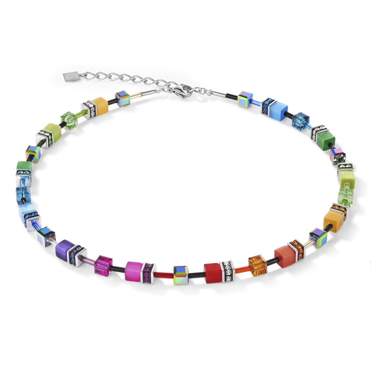 GeoCube Multicolor Rainbow Necklace