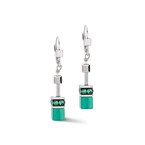 Geocube Iconic Earrings Double Teal