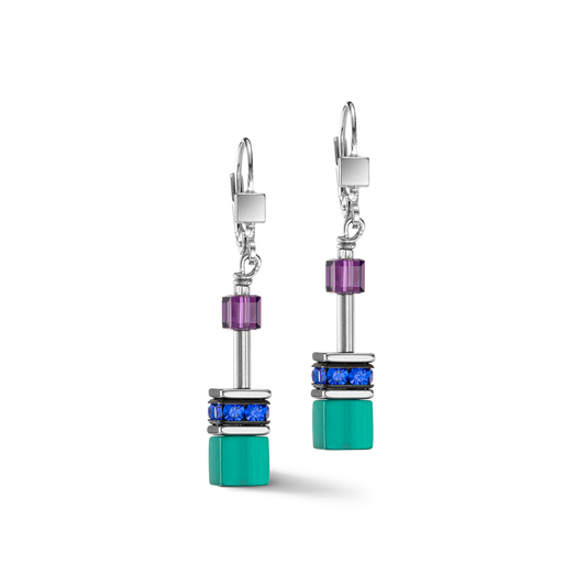 GeoCUBE® Iconic Earrings Turquoise Lilac