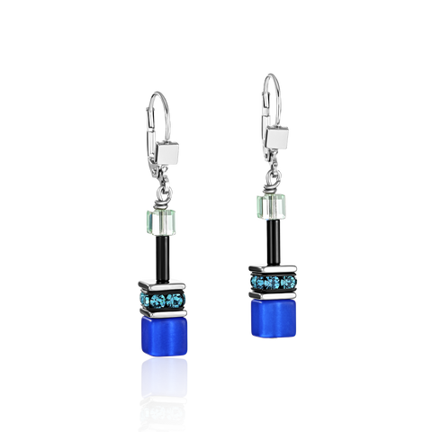 GeoCUBE Earrings blue-green