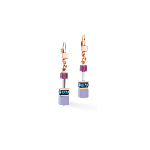 GeoCUBE Iconic earrings Blue Moon rose gold