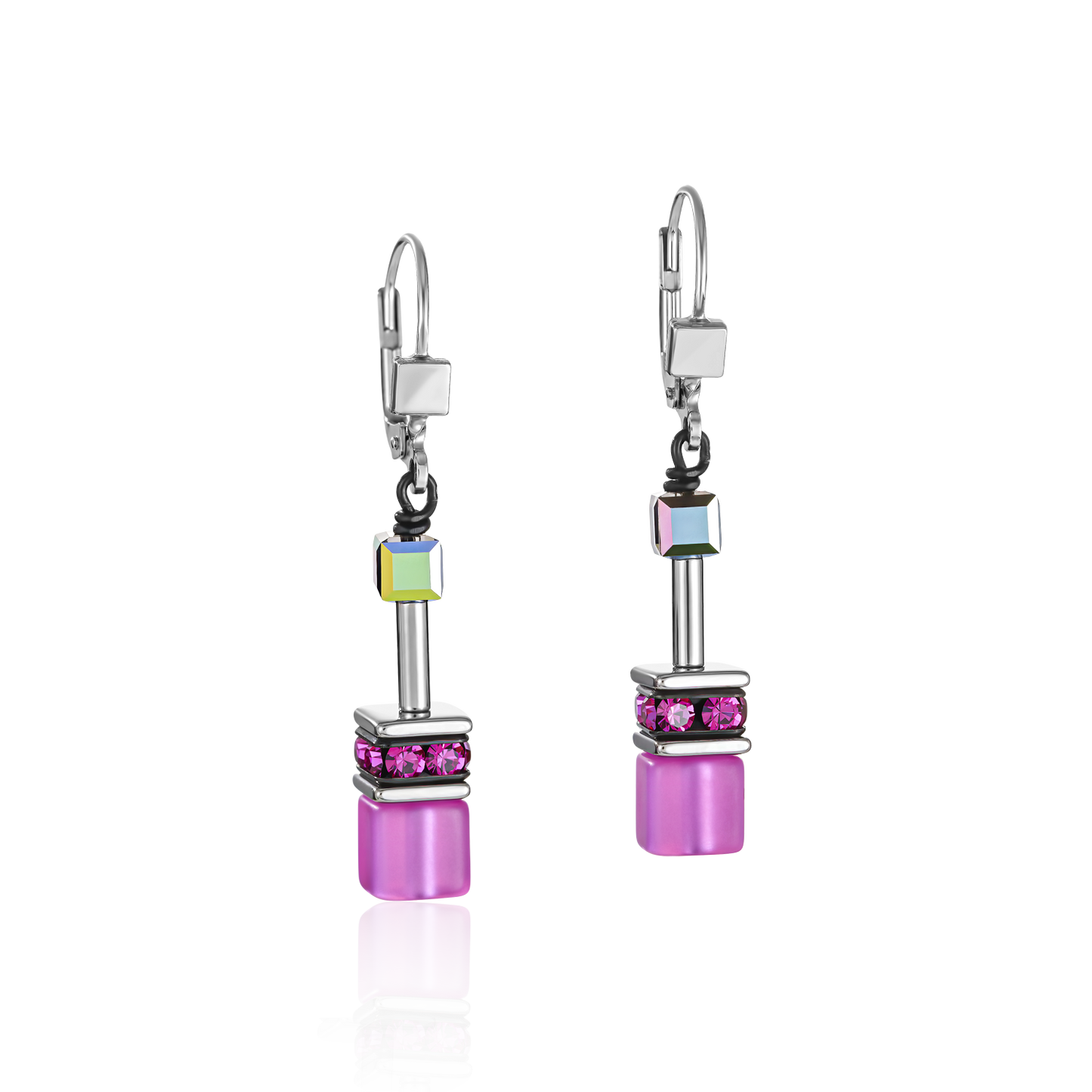 GeoCube Multicolor Rainbow Earrings