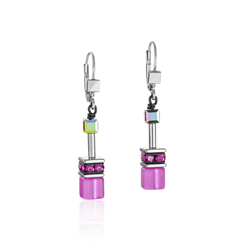 GeoCUBE Earrings Pink