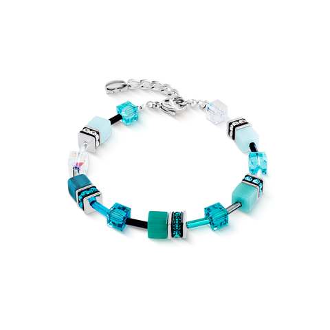 GeoCUBE Iconic bracelet Teal silver