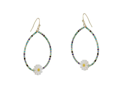 Cressida Beaded Daisy Earrings