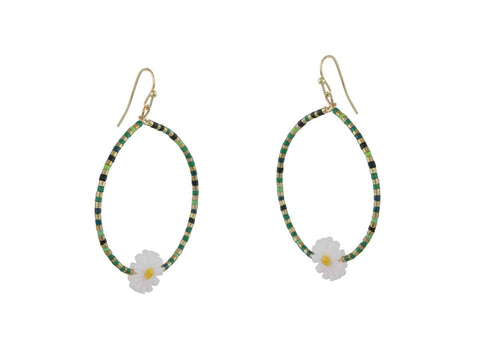 Cressida Beaded Daisy Earrings