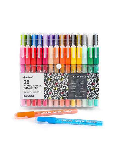 Extra Fine Tip Acrylic Paint Marker Set of 28