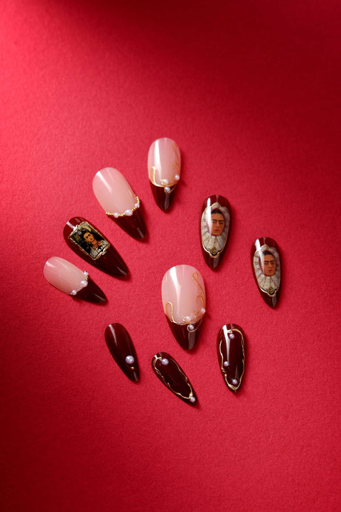 FRIDA KAHLO - ALMOND PRESS-ON NAILS