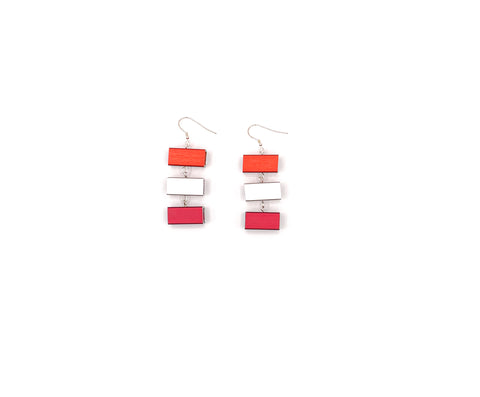 Triple Aluminum Block Earring