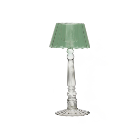 Glass Ribbed Table Light Tealight Holder
