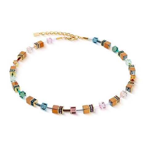 GeoCUBE Iconic Metallic necklace Art Nouveau gold
