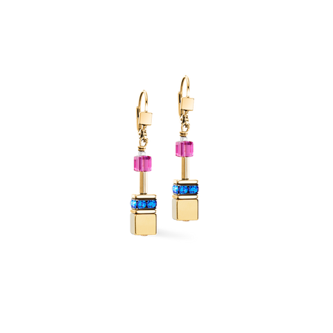 GeoCUBE Iconic Metallic earrings Rainbow gold