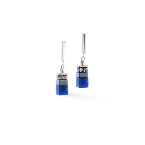 GeoCUBE Precious Motion earrings Blue Moon Bicolour