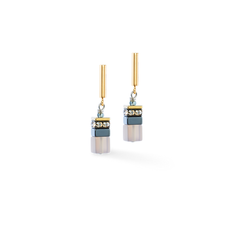 GeoCUBE Precious Motion Earrings Stone Whisper Gold
