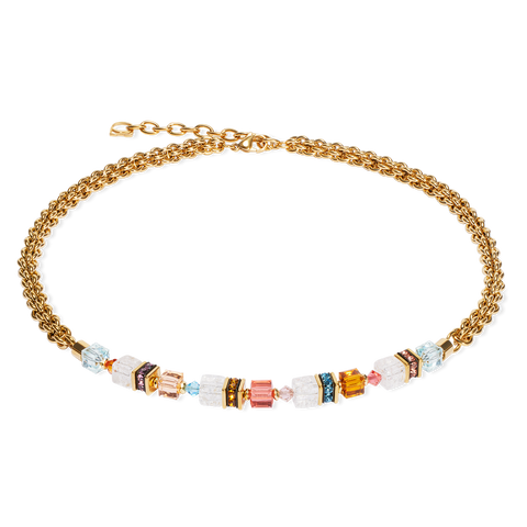 GeoCUBE Fusion Summer necklace gold-sunset