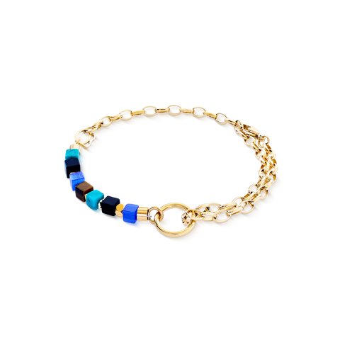 Bracelet Cube Mosaic Lagoon gold